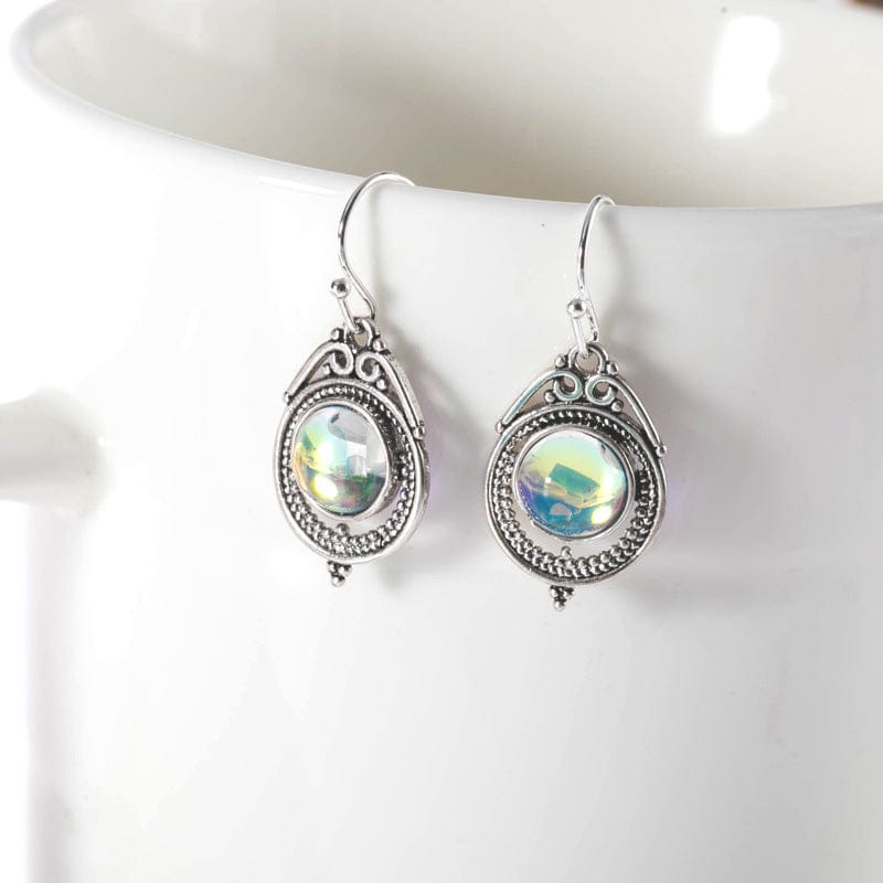Silver Moonstone Earrings Statement Jewelry Gift For Her Dangle Set - 313etcetera404