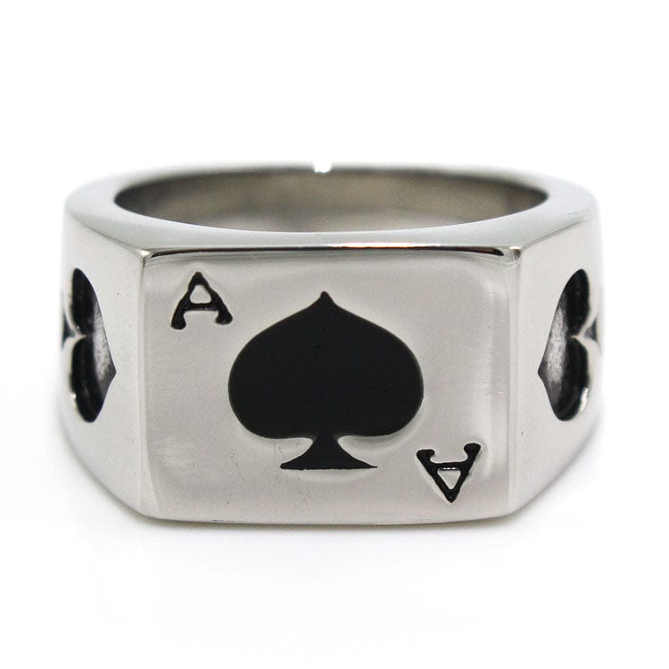 Ace Spades Ace Clubs Silver Gold Statement Jewelry Ring - 313etcetera404