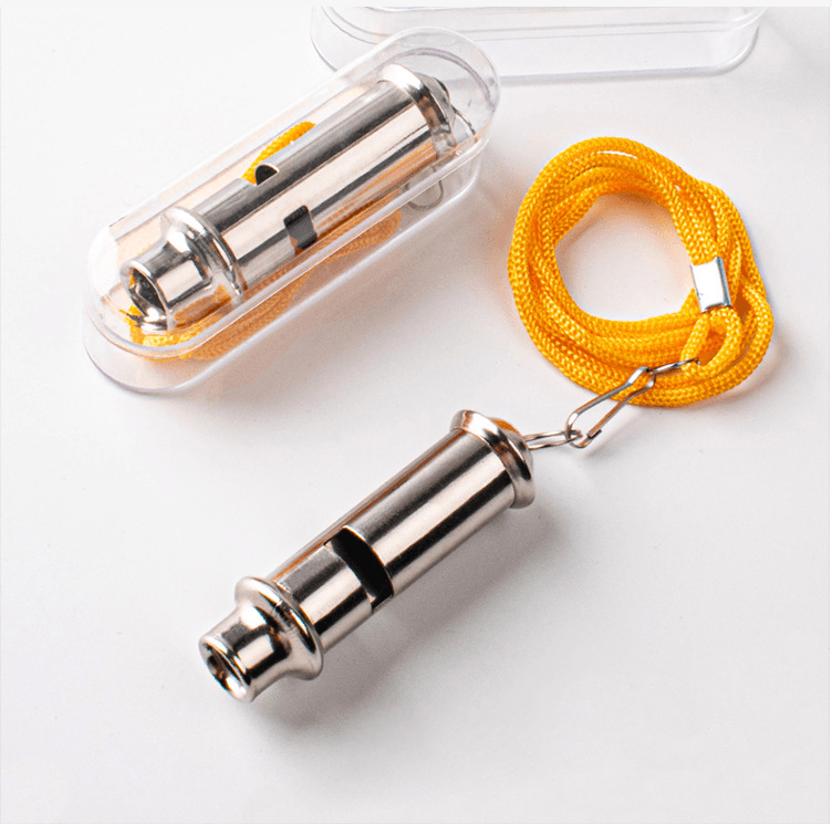 Stainless Steel Whistle Coach Gift House Music Whistle Lanyard Novelty - 313etcetera404