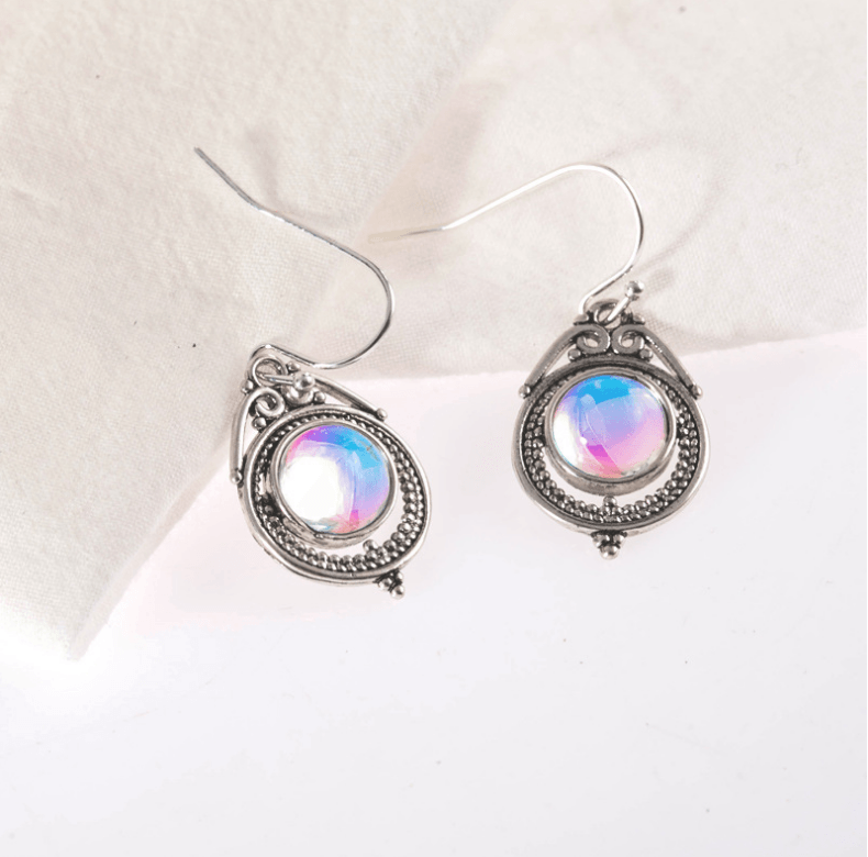 Silver Moonstone Earrings Statement Jewelry Gift For Her Dangle Set - 313etcetera404