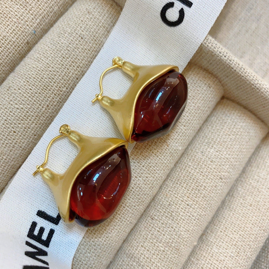 French Retro Transparent Glaze Lucite Acrylic Earrings Gift For Her Statement Earrings - 313etcetera404