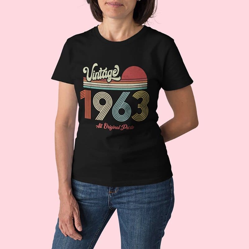 Ladies Vintage 1960 - 1969 T-Shirt Birthday Novelty Gift For Her - 313etcetera404