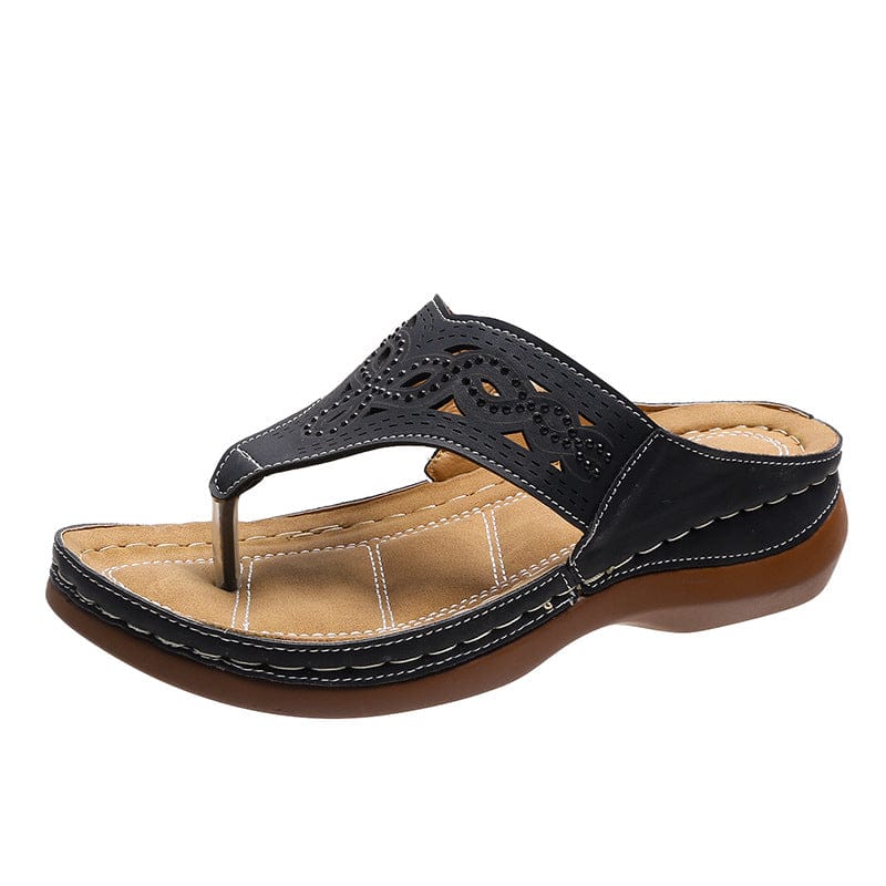 Clip Toe Wedge Sandals Women Summer Flip Flops Slippers Beach Shoes - 313etcetera404