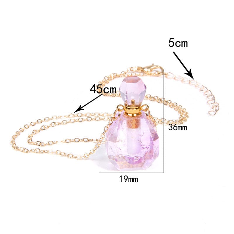 Gift For Her Valentine's Perfume Bottle Crystal Unique Pendant Necklace - 313etcetera404
