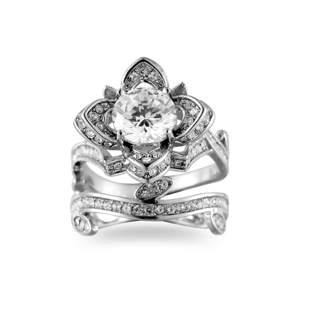 Ladies Rose Flower Amythest Ring Jewelry For Her Crystal Jewelry - 313etcetera404