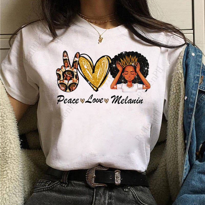 Ladies Fun Peace Love Novelty Unique T-Shirt Gift For Her - 313etcetera404