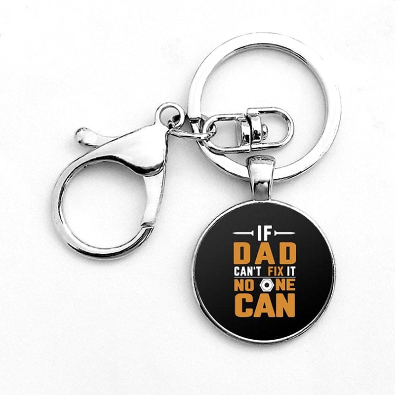 Funny Dad Keychain With Clasp Fashion Round Glass Dome Pendant Father's Day Gift - 313etcetera404