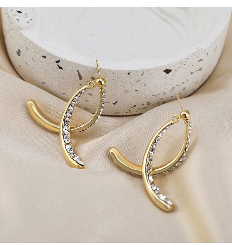 Fishtail Earrings Cross Mermaid Tail Silver Jewelry - 313etcetera404