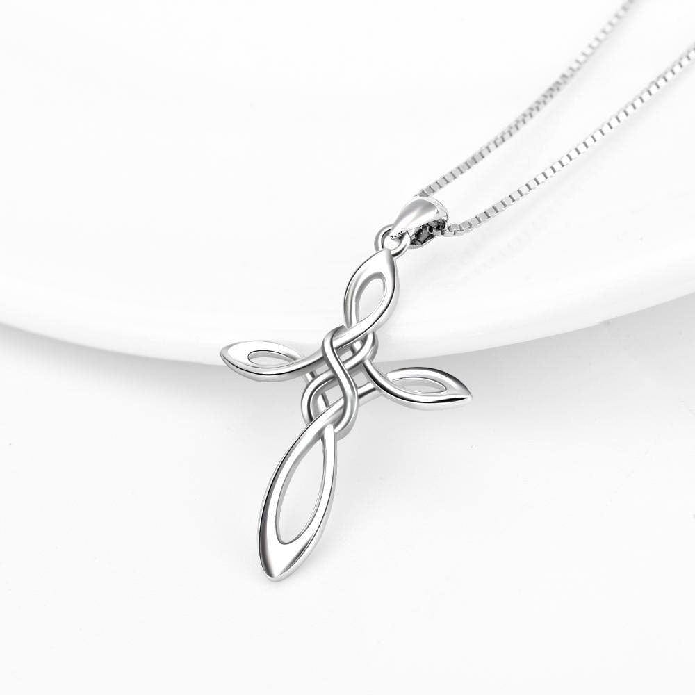 Sterling Silver Infinity Love Celtic Knot Pendant Necklace with Box Chain - 313etcetera404