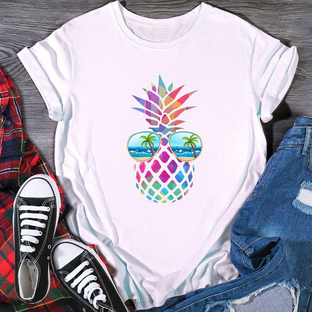 Tropical Pineapple Eye Ladies Unique Fun T Shirt Gift For Her - 313etcetera404