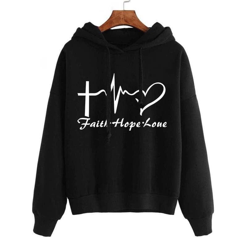 Heart Print Hoodie Sweatshirt Love Valentine's Gift For Her - 313etcetera404