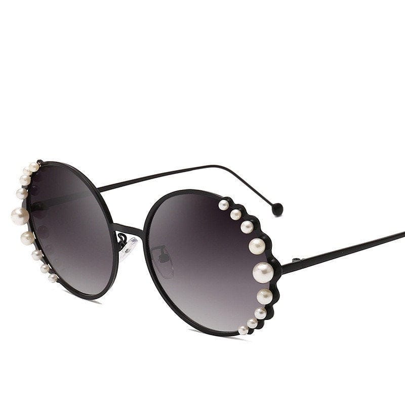 Ladies Round Frame Pearl Multi-Color Sunglasses - 313etcetera404