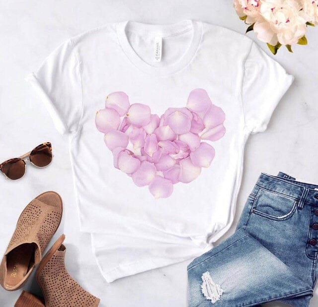 Ladies Valentine's Day T-Shirt Heart Love Gift For Her - 313etcetera404