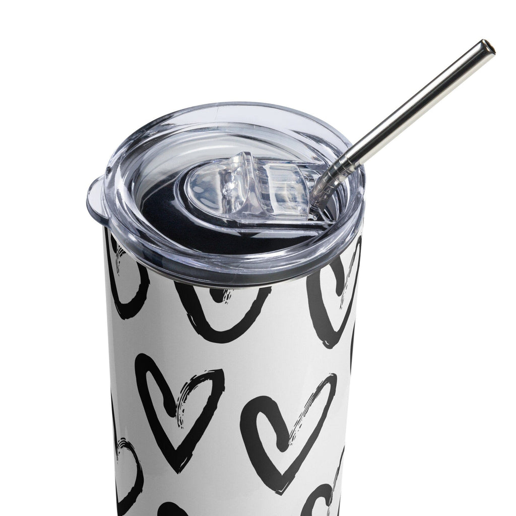 Black Heart Fun Love Valentine's Novelty Gift Stainless Steel Tumbler - 313etcetera404