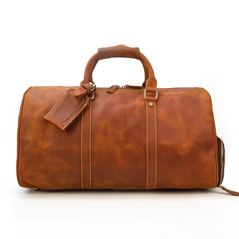 Men's Leather Travel Bag Crazy Horse Retro Duffel Bag Gift For Him - 313etcetera404